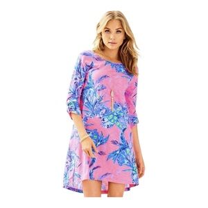 Lilly Pulitzer Surfcrest Swing Dress Tiki Pink Monkey Out‎ On A Limb Size Small